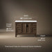 3/4 view of product with dimensions