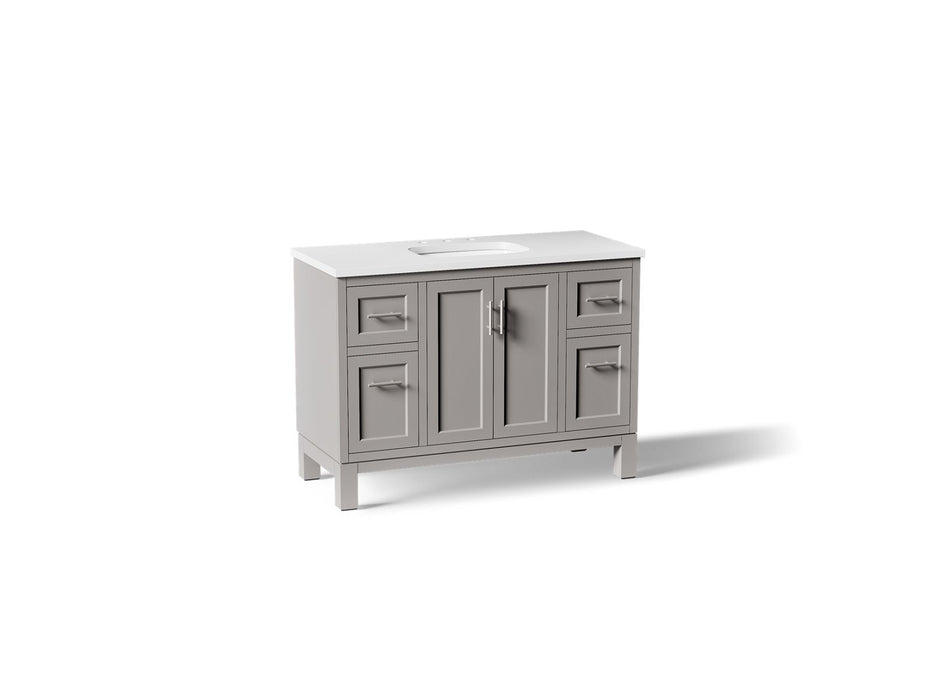 Kohler Quo 48" bathroom vanity cabinet with sink and quartz top