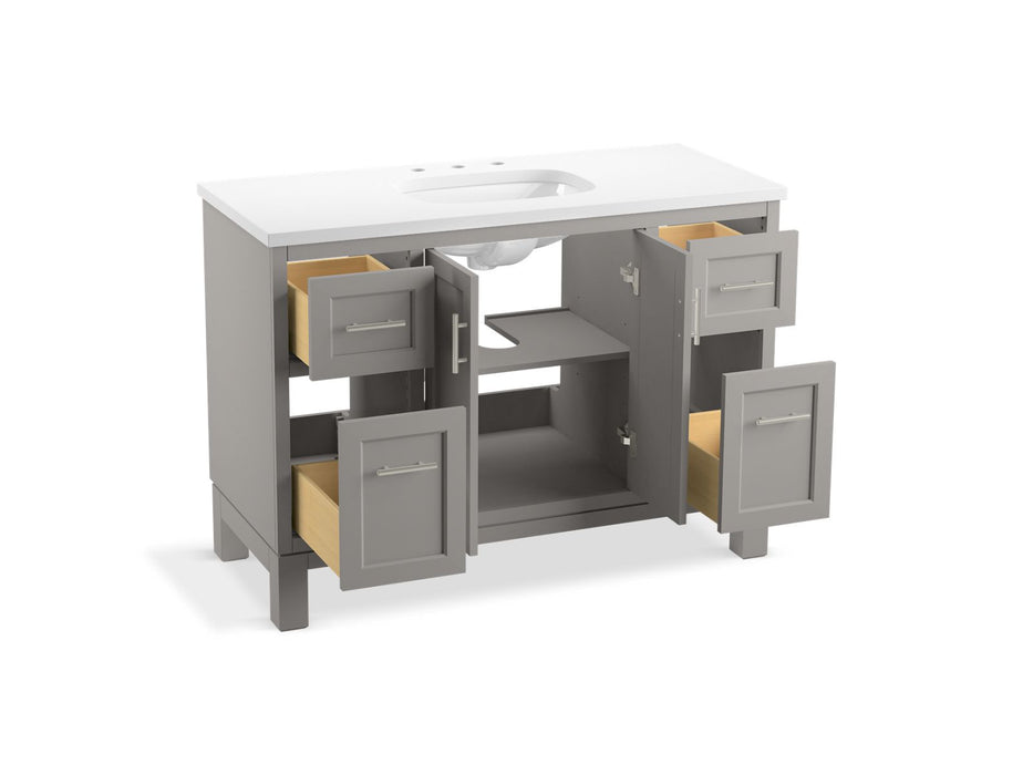Kohler Quo 48" bathroom vanity cabinet with sink and quartz top