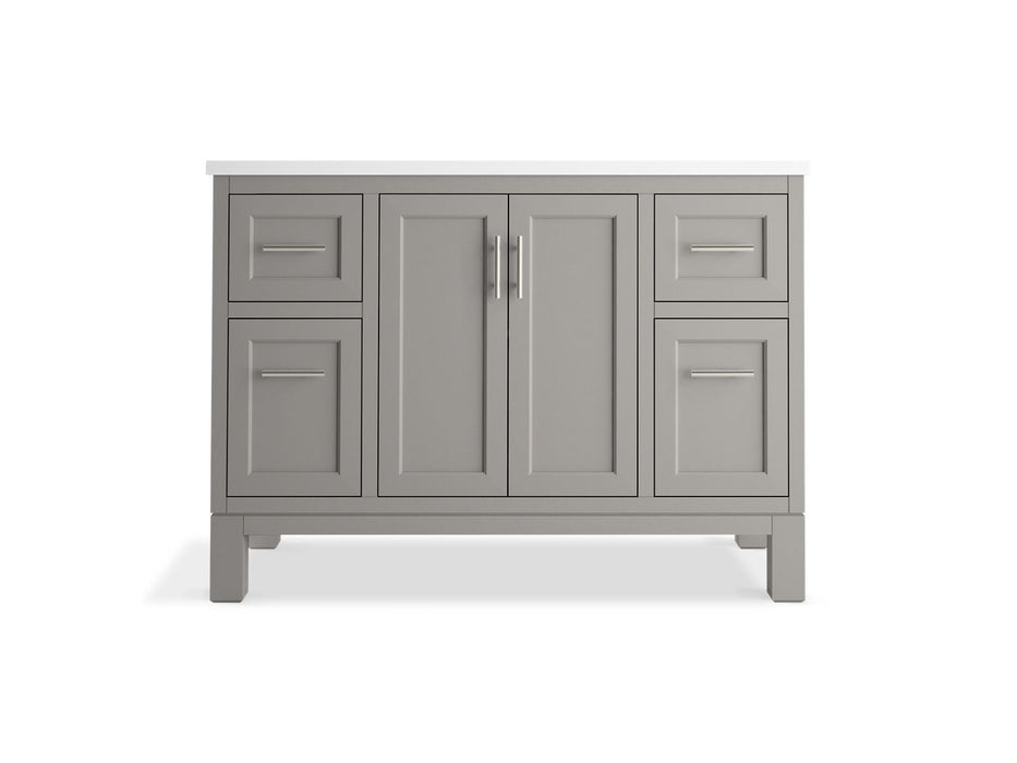 Kohler Quo 48" bathroom vanity cabinet with sink and quartz top