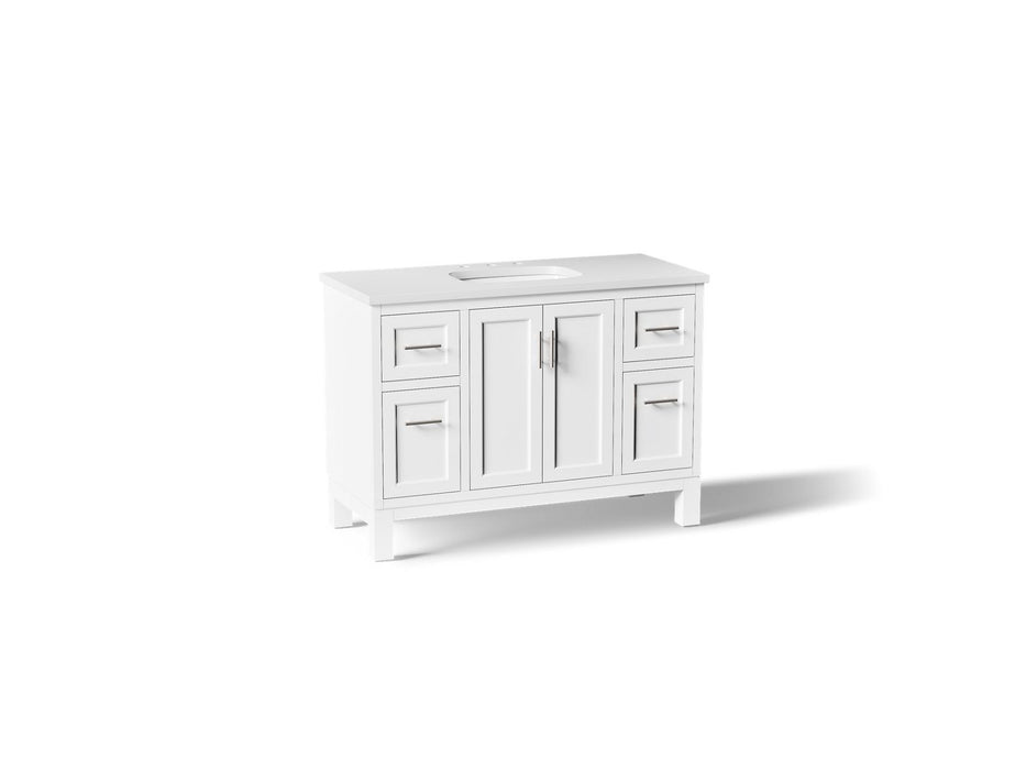 Kohler Quo 48" bathroom vanity cabinet with sink and quartz top