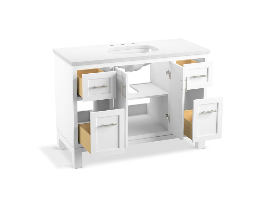 Kohler Quo 48" bathroom vanity cabinet with sink and quartz top