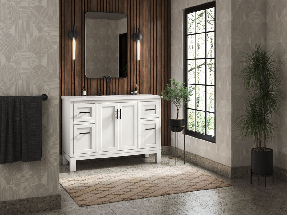 Kohler Quo 48" bathroom vanity cabinet with sink and quartz top