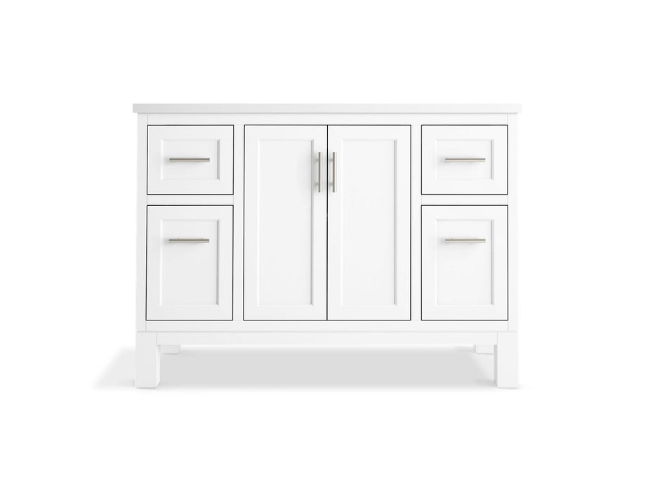 Kohler Quo 48" bathroom vanity cabinet with sink and quartz top