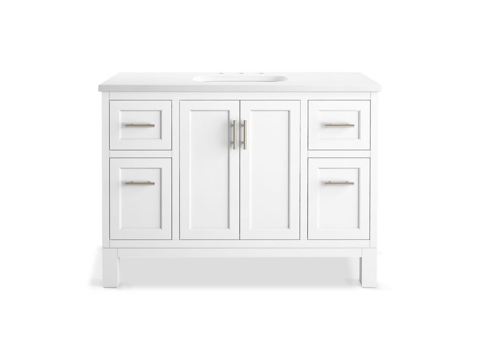 Kohler Quo 48" bathroom vanity cabinet with sink and quartz top