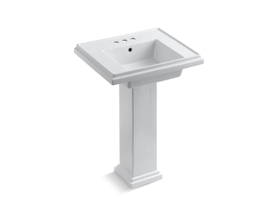 KOHLER K-2844-4 Tresham 24" square pedestal bathroom sink, white