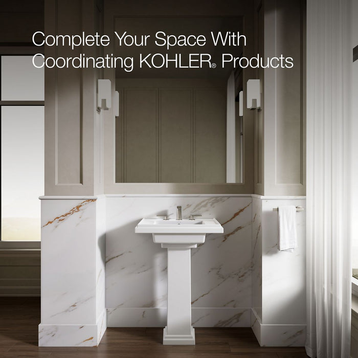 KOHLER K-2844-8 Tresham 24" square pedestal bathroom sink, white - view 5