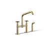 Kohler Billet Two-hole bridge kitchen sink faucet with side sprayer