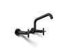 Kohler Billet Two-hole wall-mount bridge kitchen sink faucet