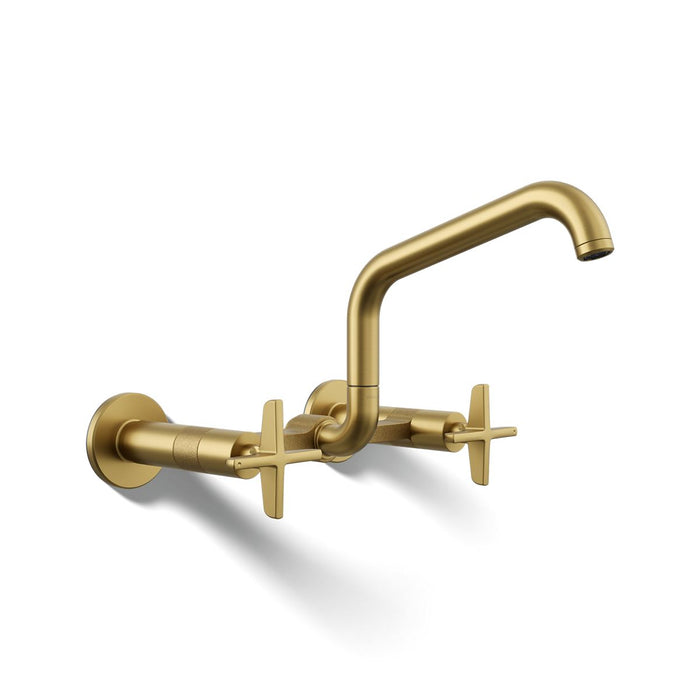Kohler Billet Two-hole wall-mount bridge kitchen sink faucet