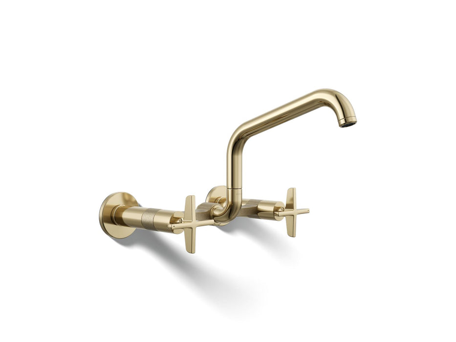 Kohler Billet Two-hole wall-mount bridge kitchen sink faucet