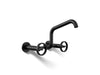 Kohler Billet Two-hole wall-mount bridge kitchen sink faucet