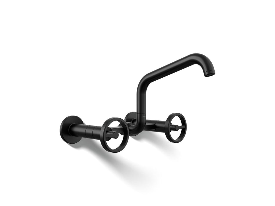 Kohler Billet Two-hole wall-mount bridge kitchen sink faucet