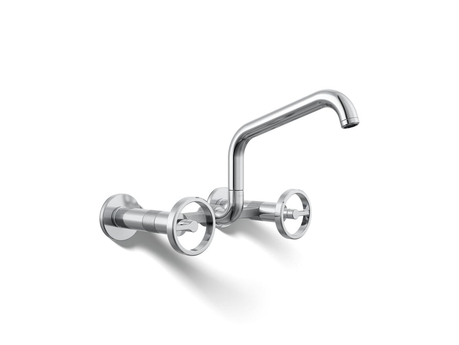 KOHLER K-28666-9 Billet Two-hole wall-mount bridge kitchen sink faucet
