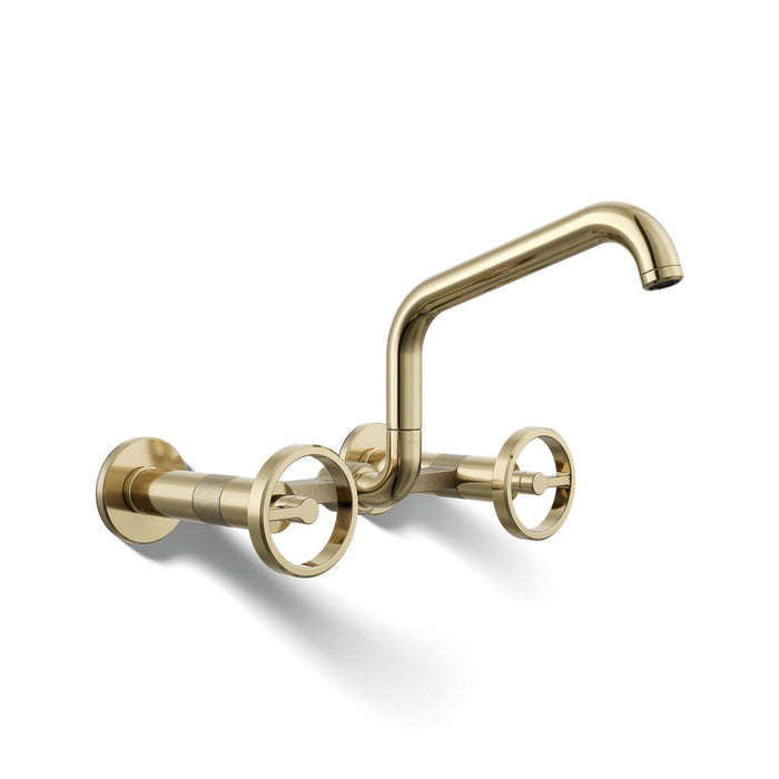 Kohler Billet Two-hole wall-mount bridge kitchen sink faucet