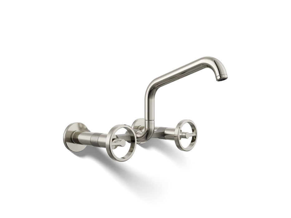 KOHLER K-28666-9 Billet Two-hole wall-mount bridge kitchen sink faucet