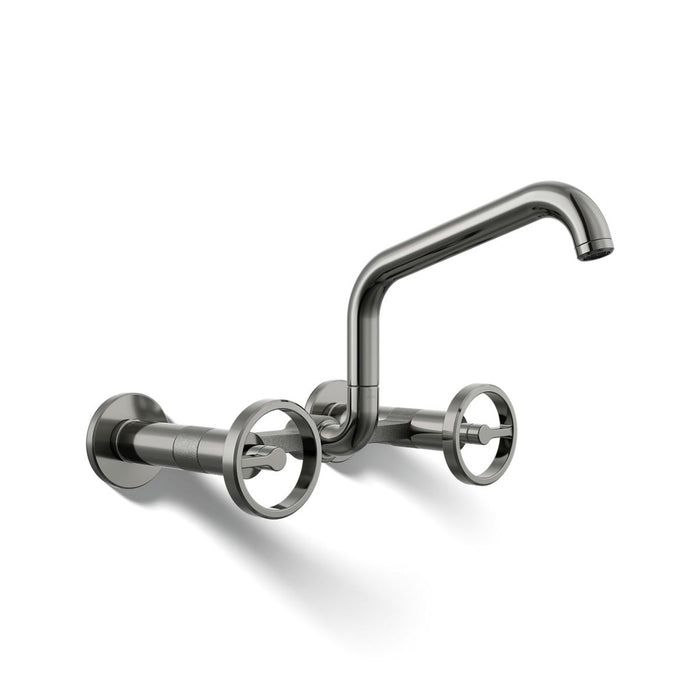 KOHLER K-28666-9 Billet Two-hole wall-mount bridge kitchen sink faucet