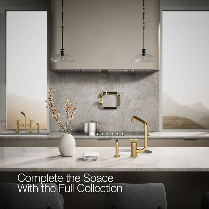 Kohler Billet Single-handle bar sink faucet with two-function extended-reach spout and side sprayer