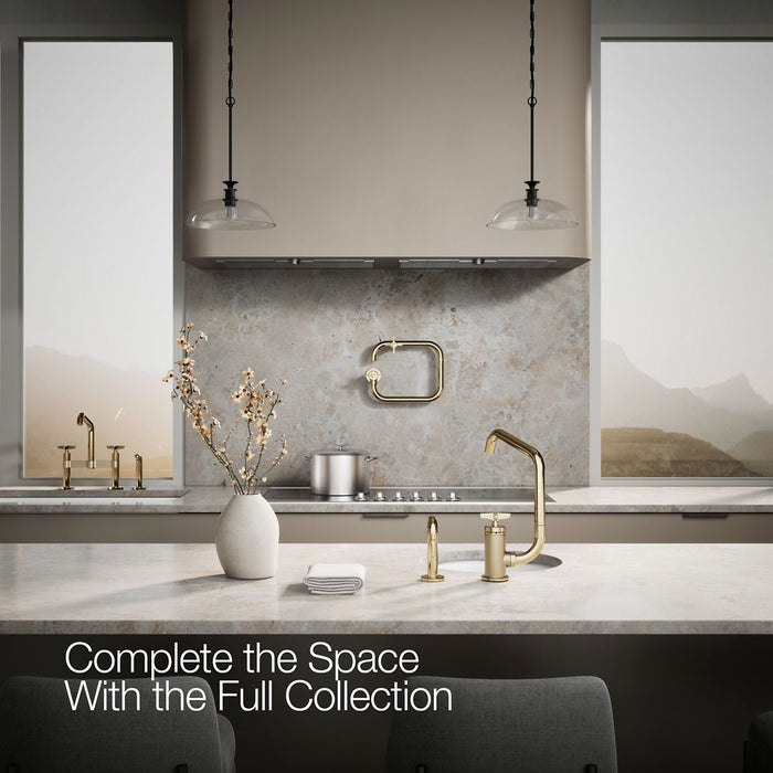 Kohler Billet Single-handle bar sink faucet with two-function extended-reach spout and side sprayer