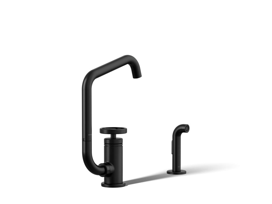 Kohler Billet Single-handle bar sink faucet with two-function extended-reach spout and side sprayer