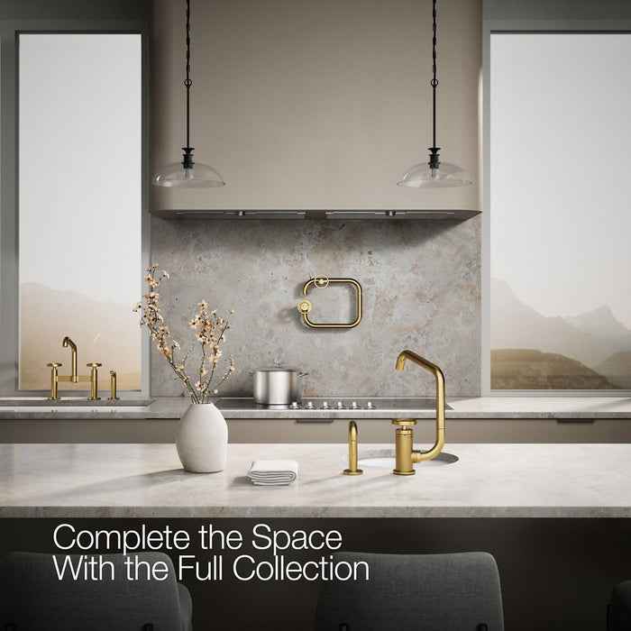 Kohler Billet Single-handle bar sink faucet with two-function extended-reach spout and side sprayer