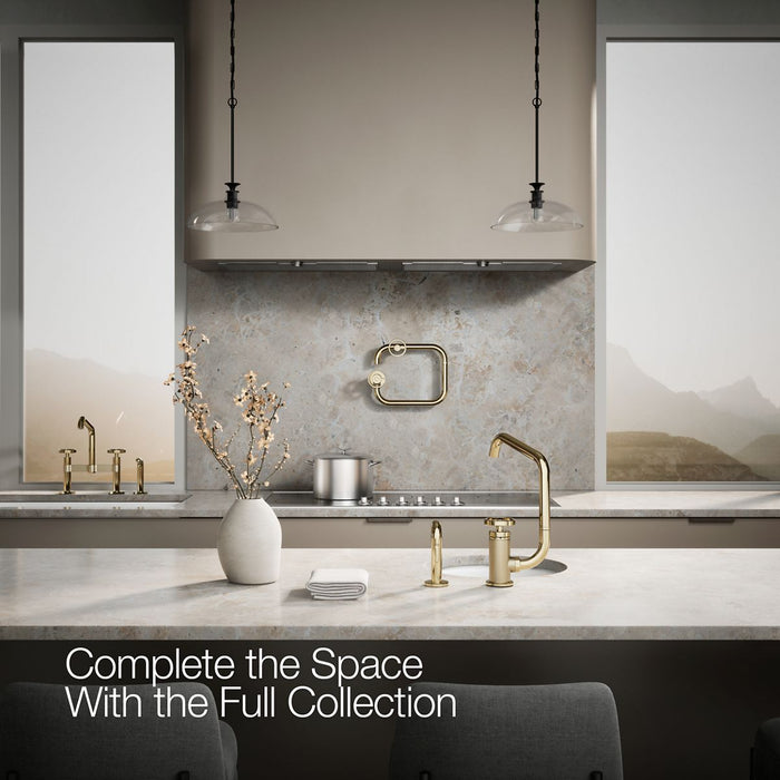 Kohler Billet Single-handle bar sink faucet with two-function extended-reach spout and side sprayer