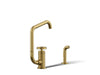 KOHLER K-28667-9 Billet Single-handle bar sink faucet with two-function extended-reach spout and side sprayer