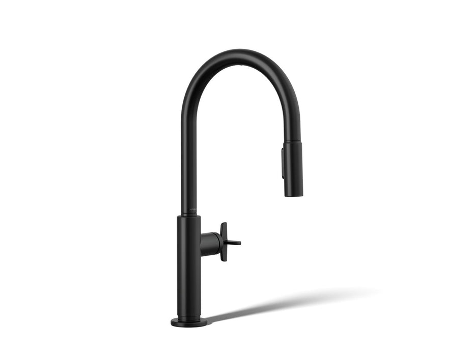 KOHLER K-28669-3 Billet Pull-down kitchen sink faucet with two-function sprayhead
