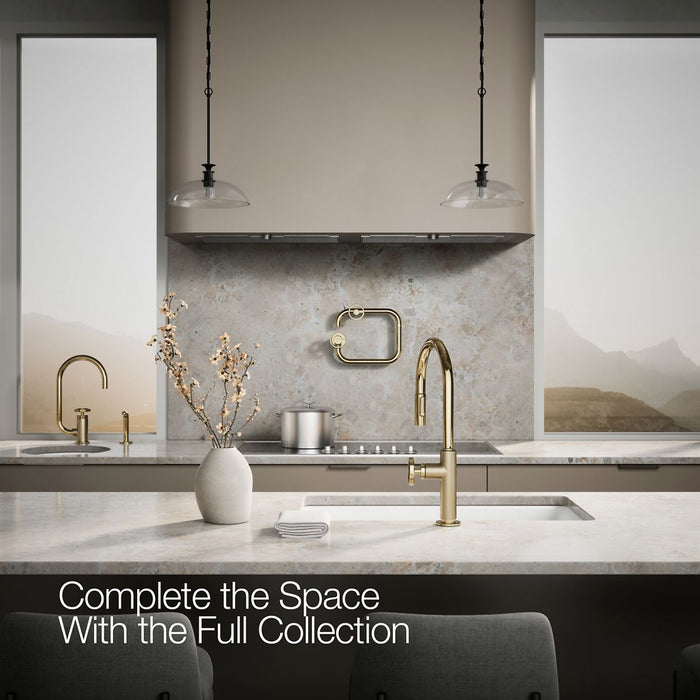 KOHLER KOHLER K-28669-9 Billet Pull-down kitchen sink faucet with two-function sprayhead