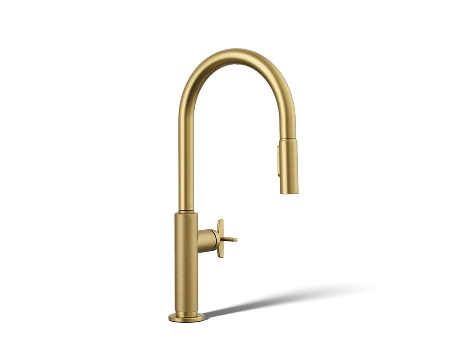 KOHLER K-28669-3 Billet Pull-down kitchen sink faucet with two-function sprayhead