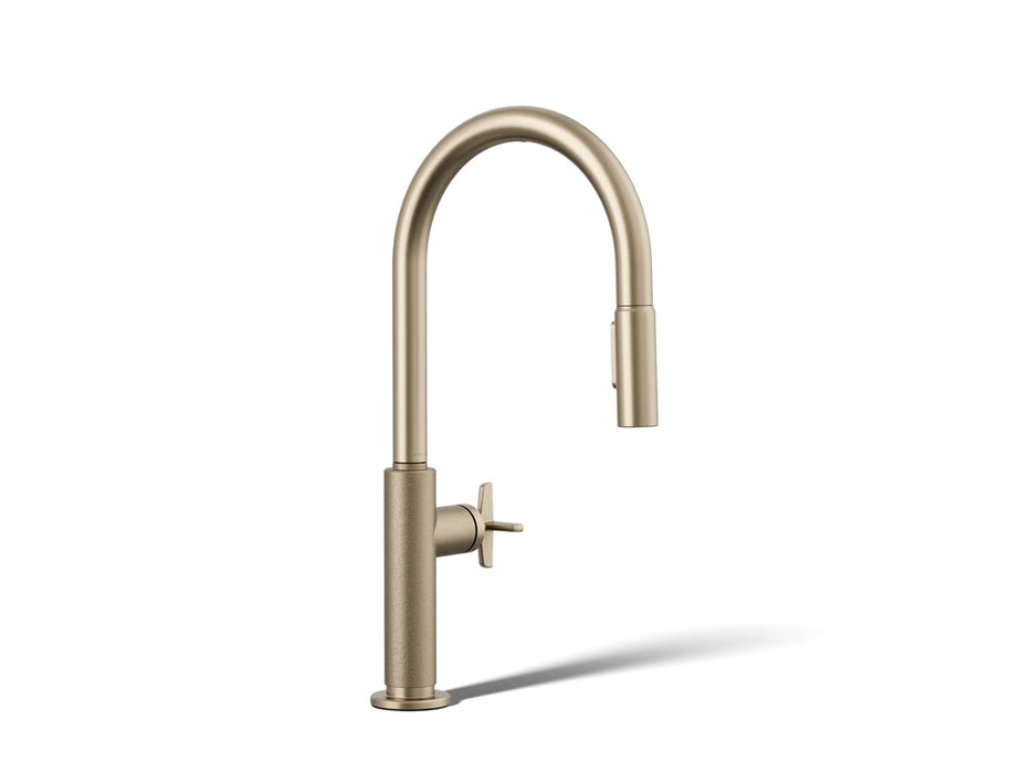 Kohler Billet Touchless pull-down kitchen sink faucet with two-function sprayhead