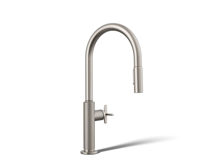 Kohler Billet Touchless pull-down kitchen sink faucet with two-function sprayhead