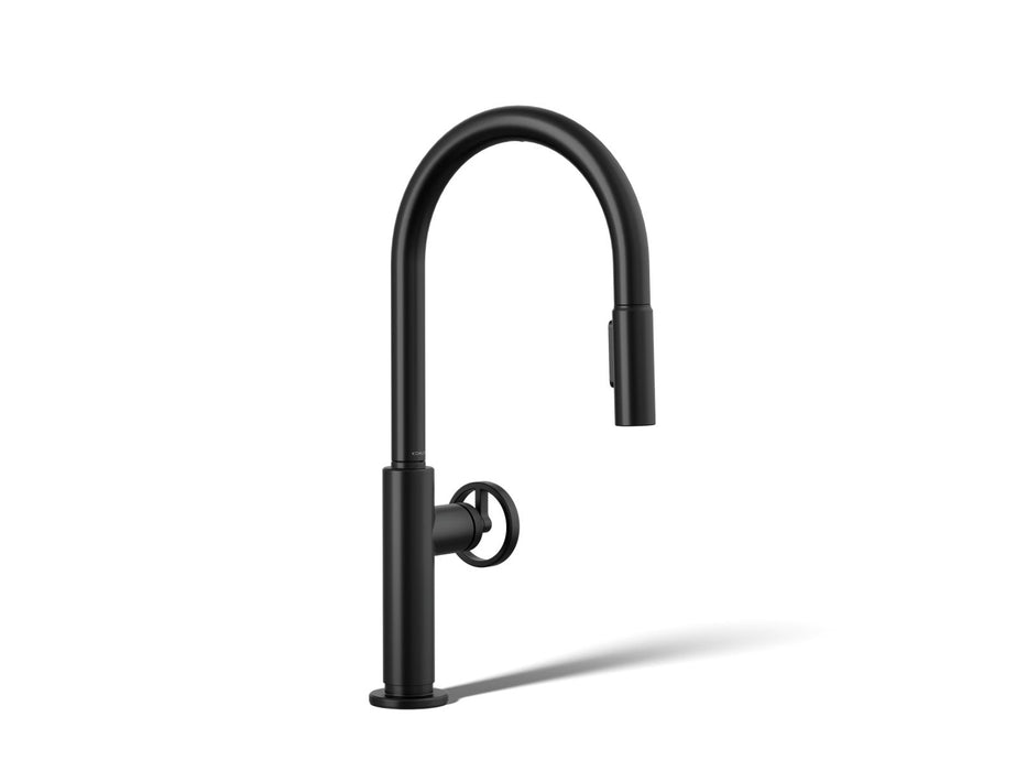Kohler Billet Touchless pull-down kitchen sink faucet with two-function sprayhead