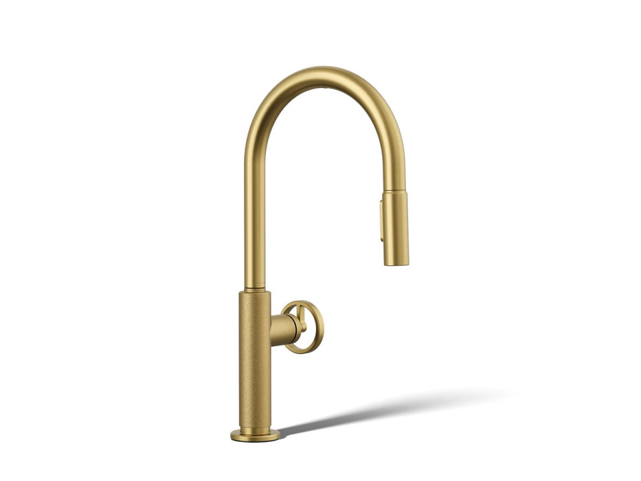 Kohler Billet Touchless pull-down kitchen sink faucet with two-function sprayhead