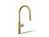 KOHLER K-28670-3RT2 Billet Touchless pull-down kitchen sink faucet with two-function sprayhead