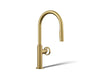 KOHLER K-28670-9RT2 Billet Touchless pull-down kitchen sink faucet with two-function sprayhead