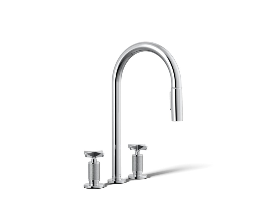 KOHLER K-28671-3 Billet Pull-down kitchen sink faucet with two-function sprayhead