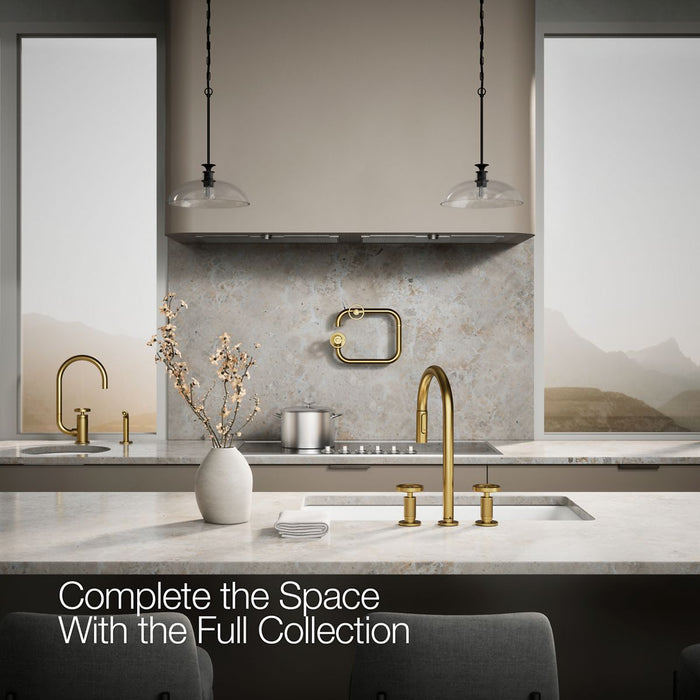 KOHLER KOHLER K-28671-9 Billet Pull-down kitchen sink faucet with two-function sprayhead