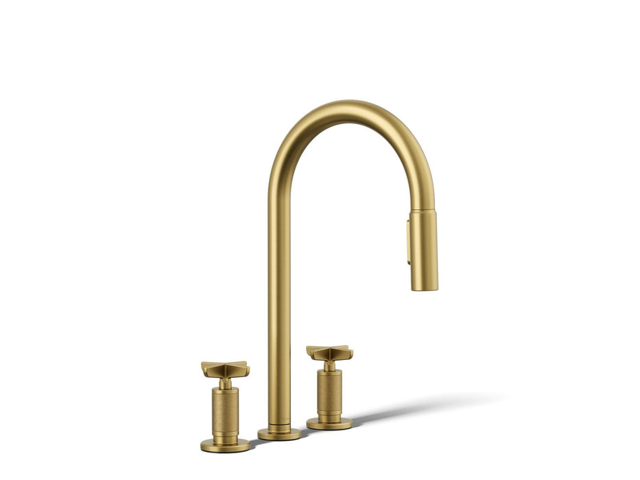 KOHLER K-28671-3 Billet Pull-down kitchen sink faucet with two-function sprayhead
