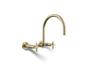 Kohler Billet Two-hole wall-mount bridge kitchen sink faucet