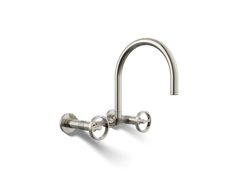 Kohler Billet Two-hole wall-mount bridge kitchen sink faucet