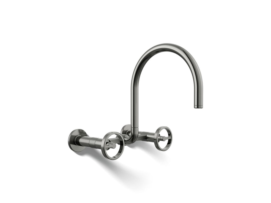 Kohler Billet Two-hole wall-mount bridge kitchen sink faucet