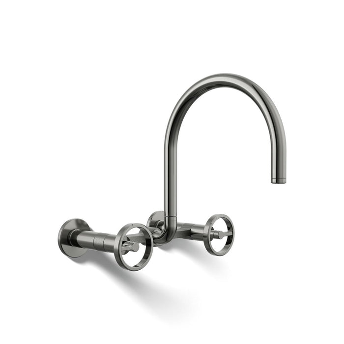 KOHLER K-28672-9 Billet Two-hole wall-mount bridge kitchen sink faucet