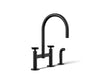 Kohler Billet Two-hole bridge kitchen sink faucet with side sprayer
