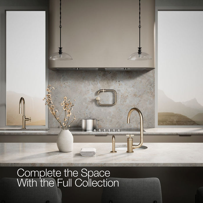 Kohler Billet Single-handle bar sink faucet with two-function extended-reach spout and side sprayer