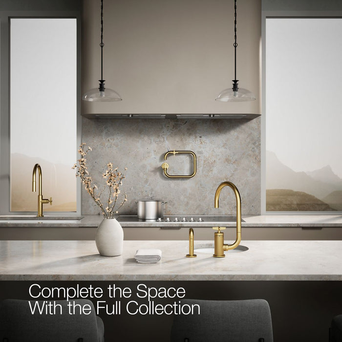 Kohler Billet Single-handle bar sink faucet with two-function extended-reach spout and side sprayer