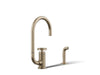 Kohler Billet Single-handle bar sink faucet with two-function extended-reach spout and side sprayer