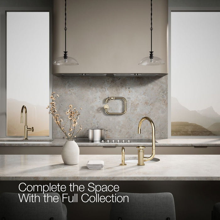 Kohler Billet Single-handle bar sink faucet with two-function extended-reach spout and side sprayer