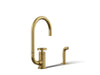 KOHLER K-28675-9 Billet Single-handle bar sink faucet with two-function extended-reach spout and side sprayer