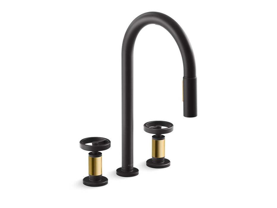 KOHLER K-28677-9RT2 Billet Touchless pull-down kitchen sink faucet with two-function sprayhead